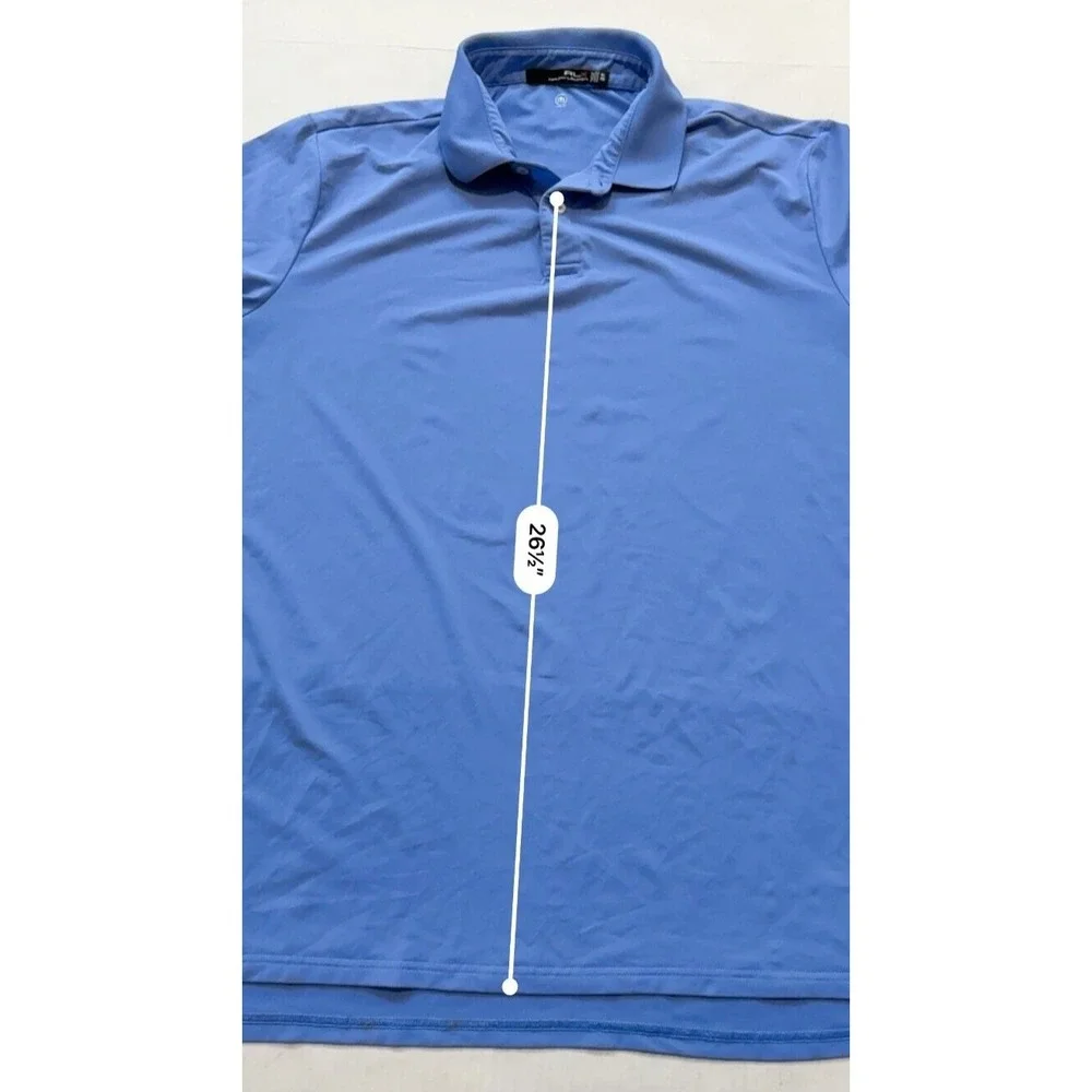 RLX Ralph Lauren Men's Blue Polyester Men's Polo Shirt Short Sleeve Size X-Large